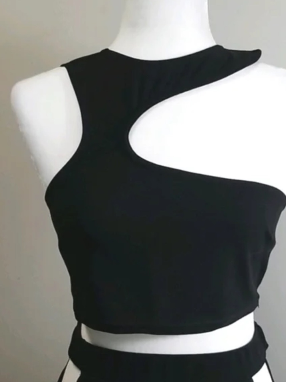Dolls Kill Poster Girl Asymmetric Neckline Crop Top (Size Medium, Fits Small)